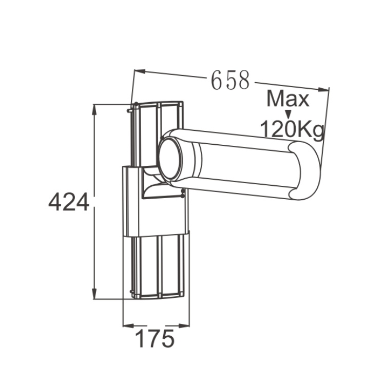 Height-adjustable U-shaped support arm AN8910006