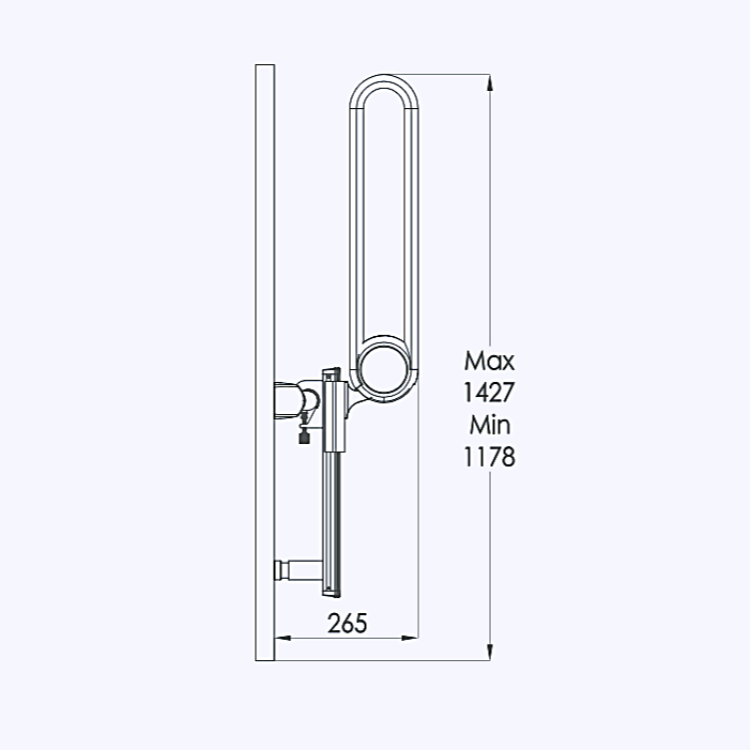 Height-adjustable U-shaped support arm AN8910010