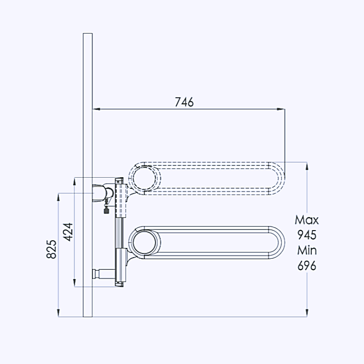 Height-adjustable U-shaped support arm AN8910010