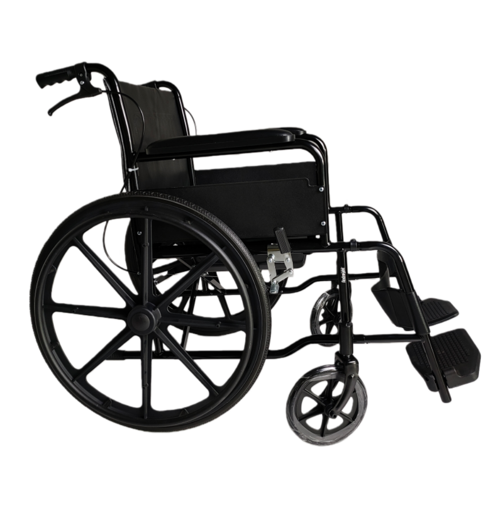 Manual Wheelchair with Commode – Leather Seat, Folding Mobility Aid for Elderly & Disable | S-WHR102