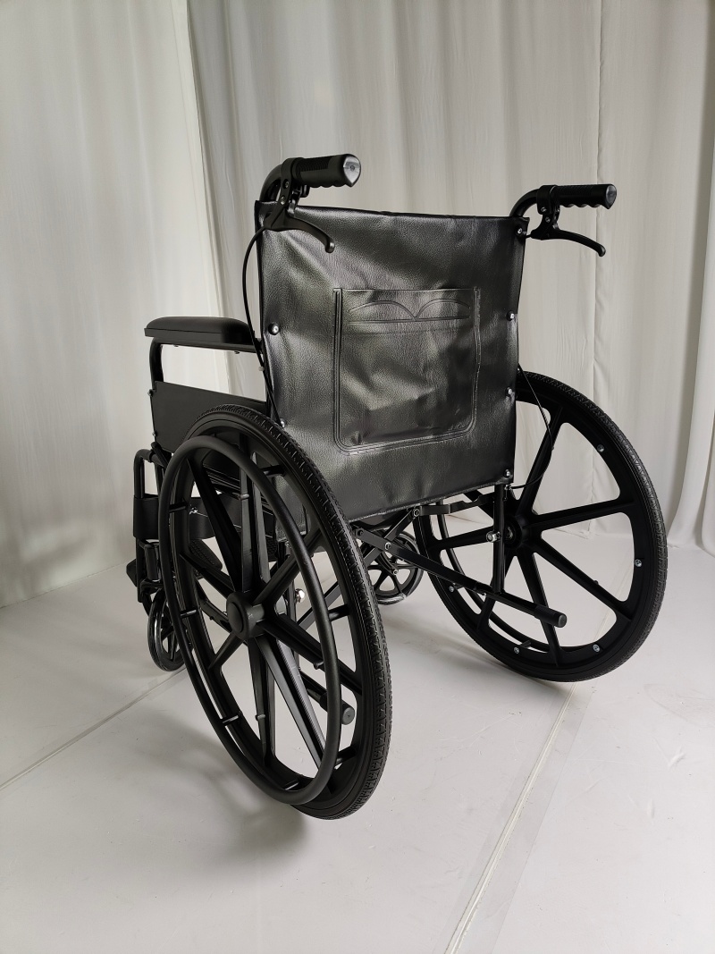 Manual Wheelchair with Commode – Leather Seat, Folding Mobility Aid for Elderly & Disable | S-WHR102
