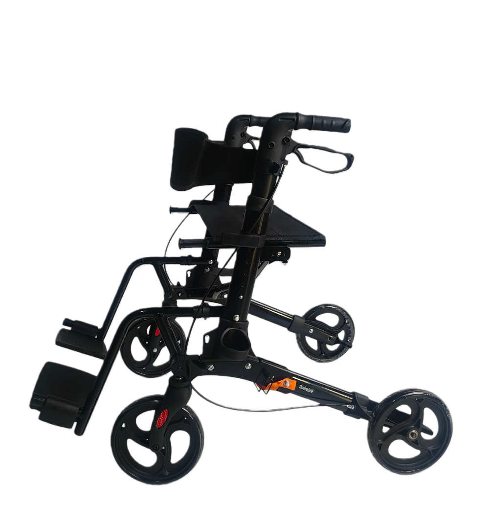 Lightweight Foldable Rollator Walker with Seat & Bag – Senior Mobility Aid | S-ROR-103