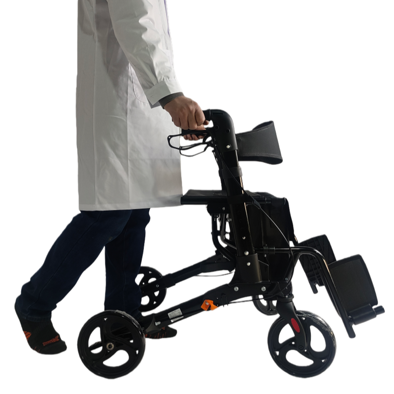 Lightweight Foldable Rollator Walker with Seat & Bag – Senior Mobility Aid | S-ROR-103