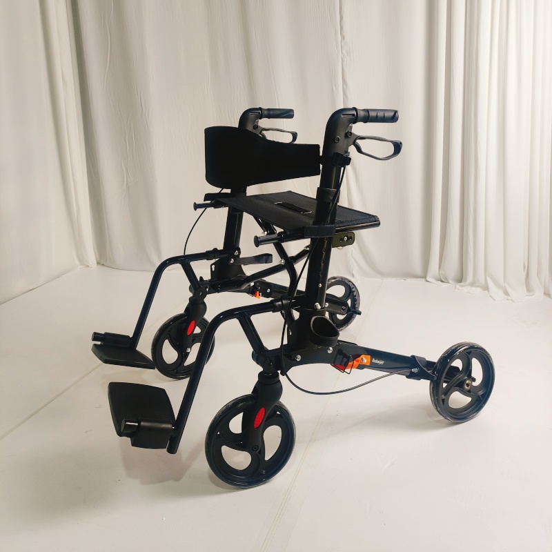 Lightweight Foldable Rollator Walker with Seat & Bag – Senior Mobility Aid | S-ROR-103